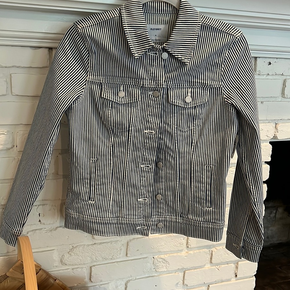 Seersucker jeans jacket.